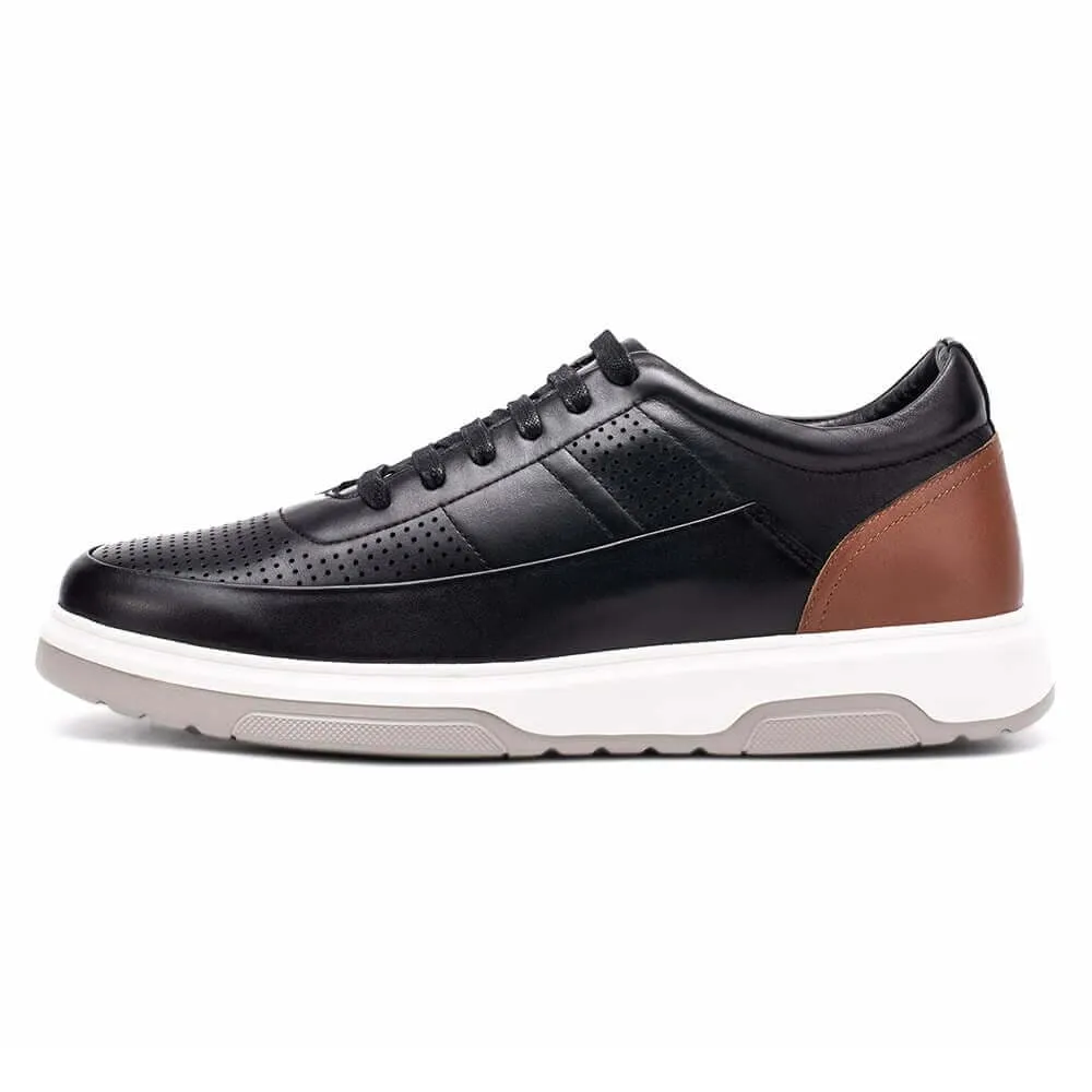 6 CM / 2.36 Inches - CMR CHAMARIPA Height Enhancing Shoes - Men's Shoes Make You Look Taller - Black Leather Casual Men Shoes Taller