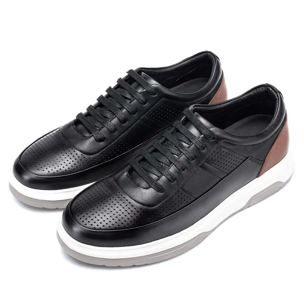 6 CM / 2.36 Inches - CMR CHAMARIPA Height Enhancing Shoes - Men's Shoes Make You Look Taller - Black Leather Casual Men Shoes Taller