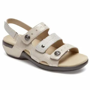 Aravon POWER COMFORT SANDALS THREE STRAP METALLIC SAND