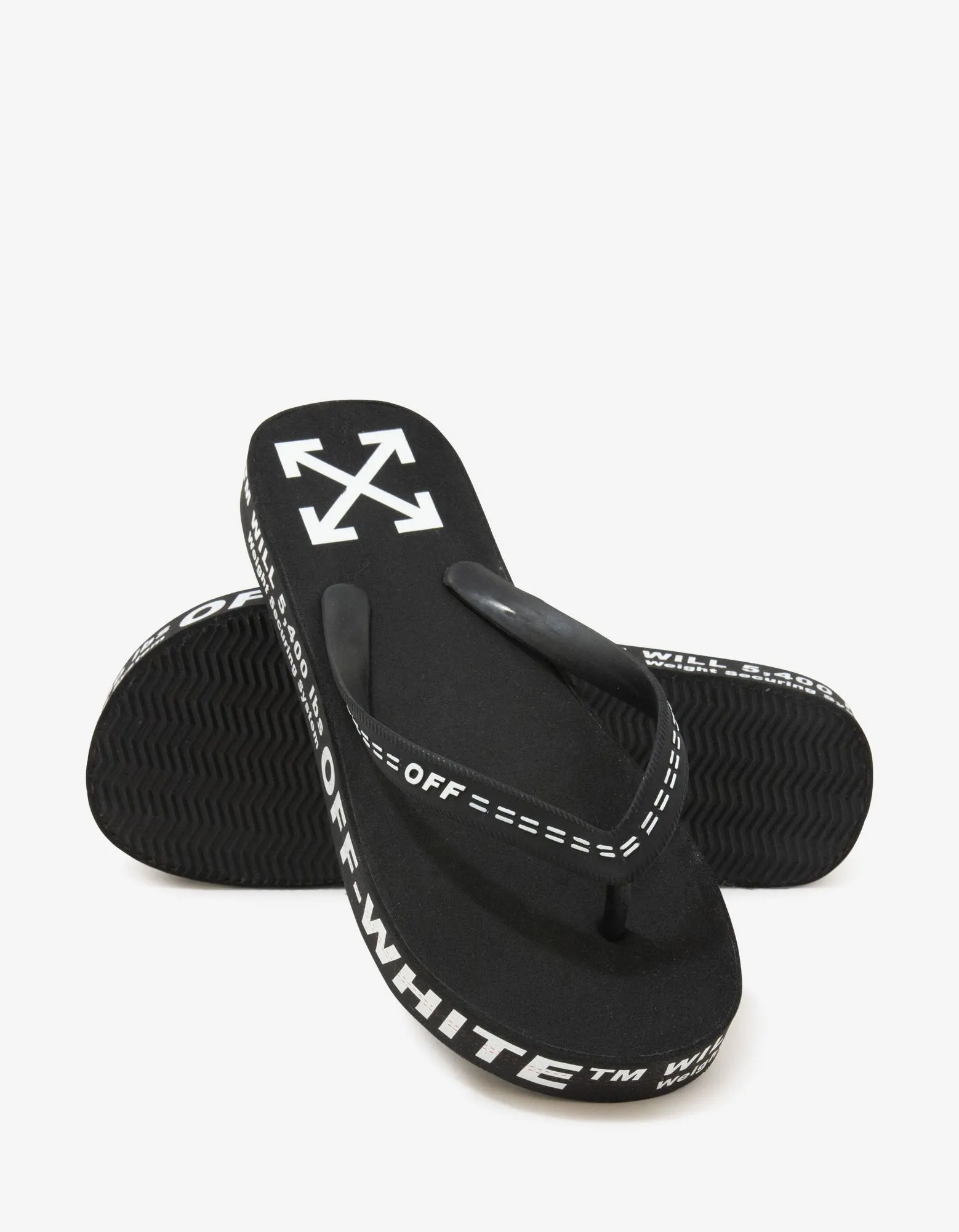 Black Industrial Print Flip Flops