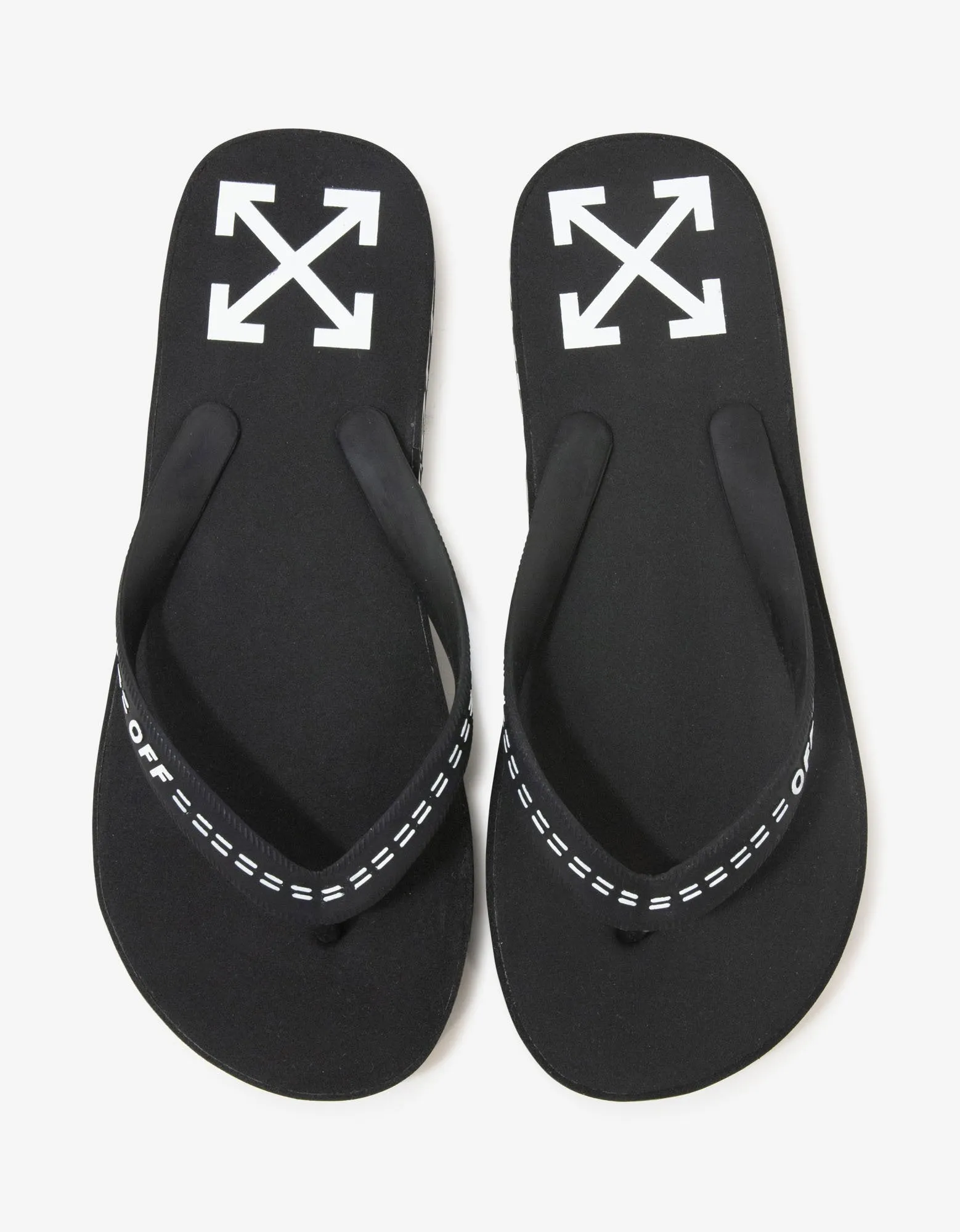 Black Industrial Print Flip Flops