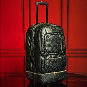 Black Monogram Leather Signature Roller Bag