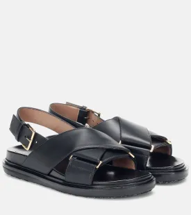 Fussbett Marni leather sandals, black