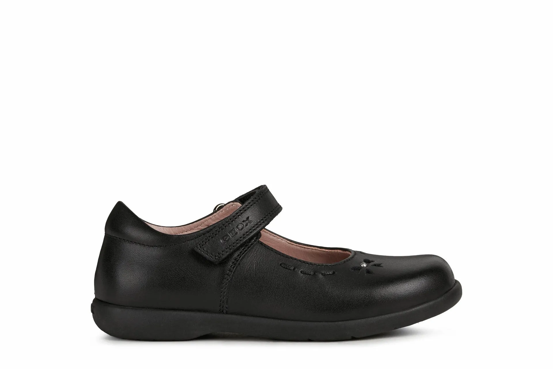 Geox Naimara Girls Black School Shoe