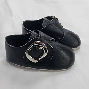 Little Cutie Occasion Shoes Boys Christening Shoes Black Buckle