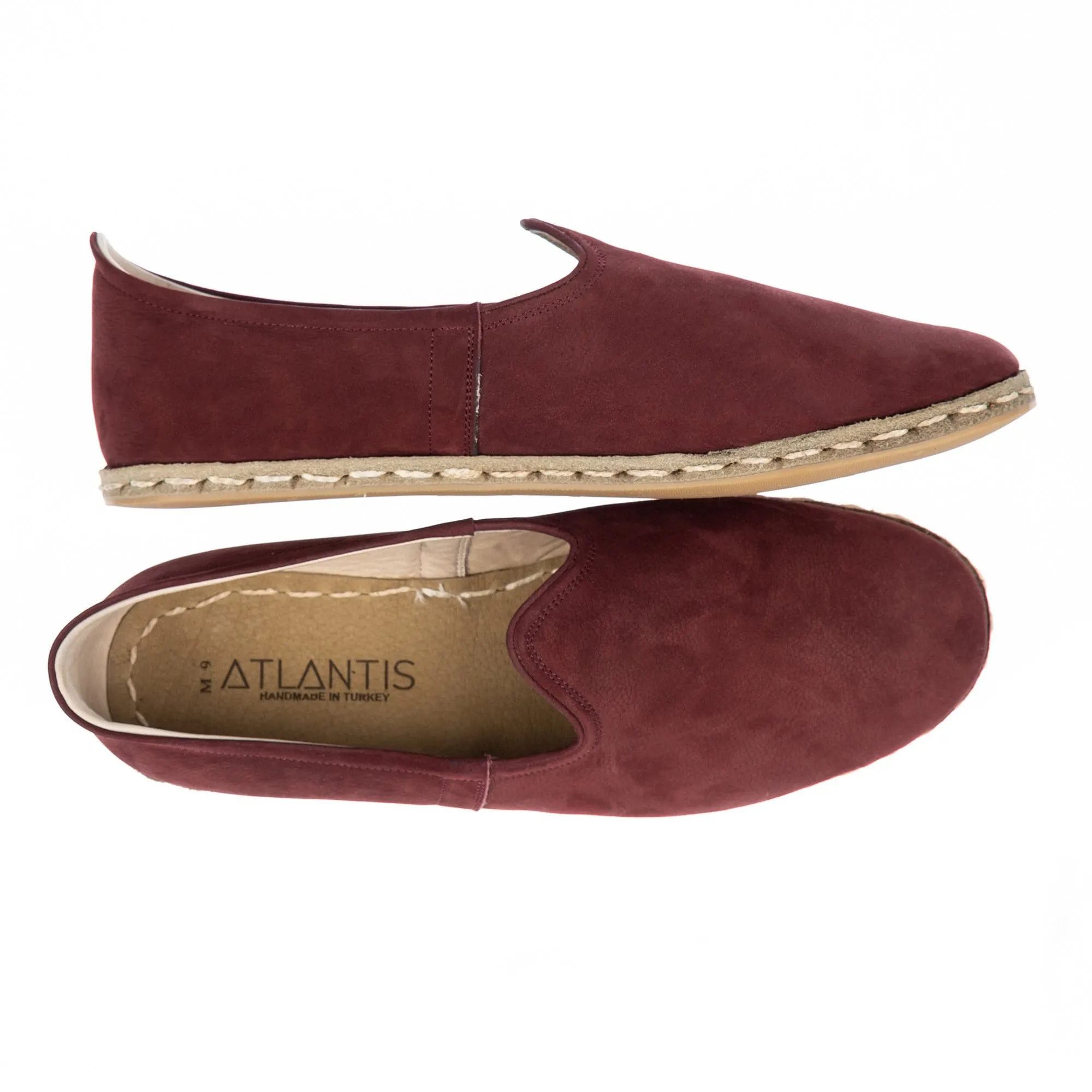 Men's Burgundy Slip On Shoes