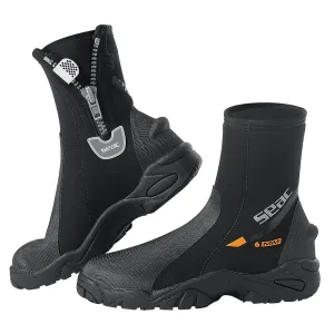 Open Box Seac 6mm Neoprene Pro HD Wetsuit Boots with Side Zipper, Size: X-Small