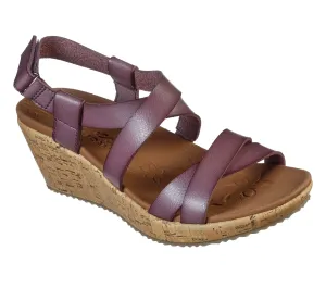 Skechers Women&s Beverlee Dance Moves Strappy Wedge Sandal, Mauve