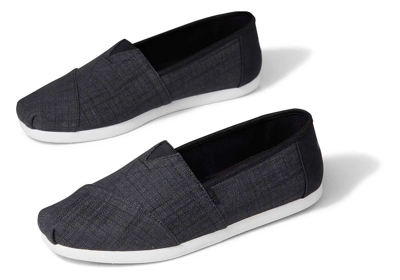 Toms Mens Alpargatas Black Crossweave Synthetic Trim