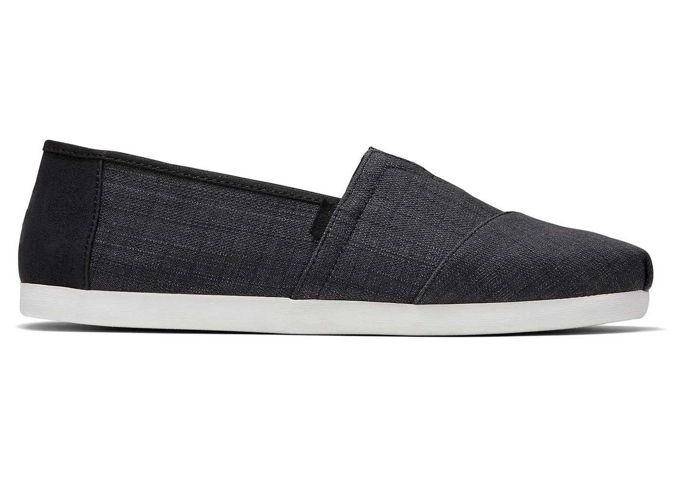 Toms Mens Alpargatas Black Crossweave Synthetic Trim